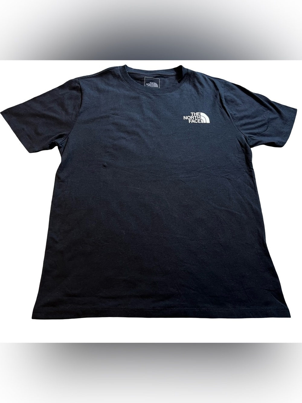 The‎ North Face Box standard fit Tee Black Graphic logo T-Shirt Women’s Medium - Picture 2 of 9